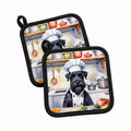 Giant Schnauzer The Chef Pot Holder Set of 2 Heat Resistant Quilted Hot Pads 7.5 x 7.5 Inch, Insulated Kitchen Trivets for Cooking & Baking
