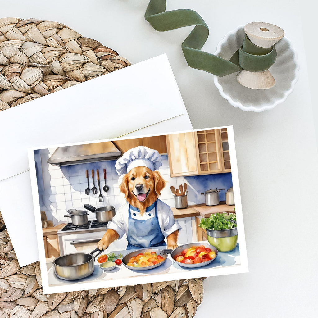 Golden Retriever The Chef Greeting Cards Pack of 8 Blank Cards with Envelopes Whimsical A7 Size 5x7