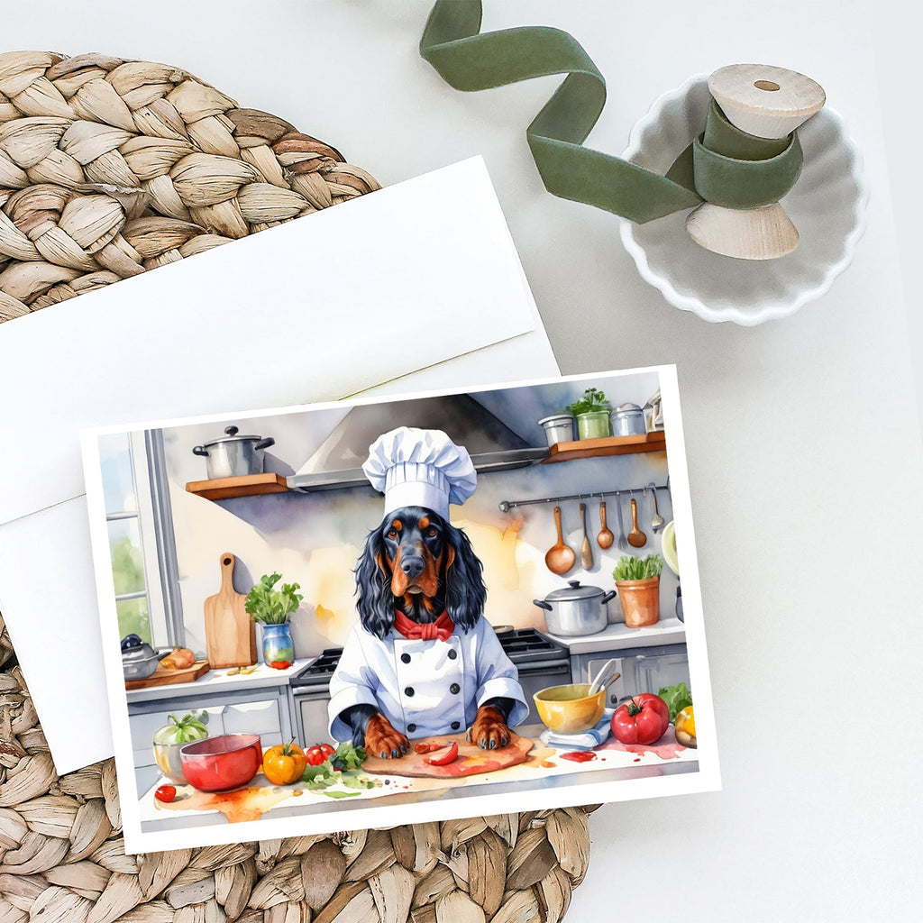 Gordon Setter The Chef Greeting Cards Pack of 8 Blank Cards with Envelopes Whimsical A7 Size 5x7