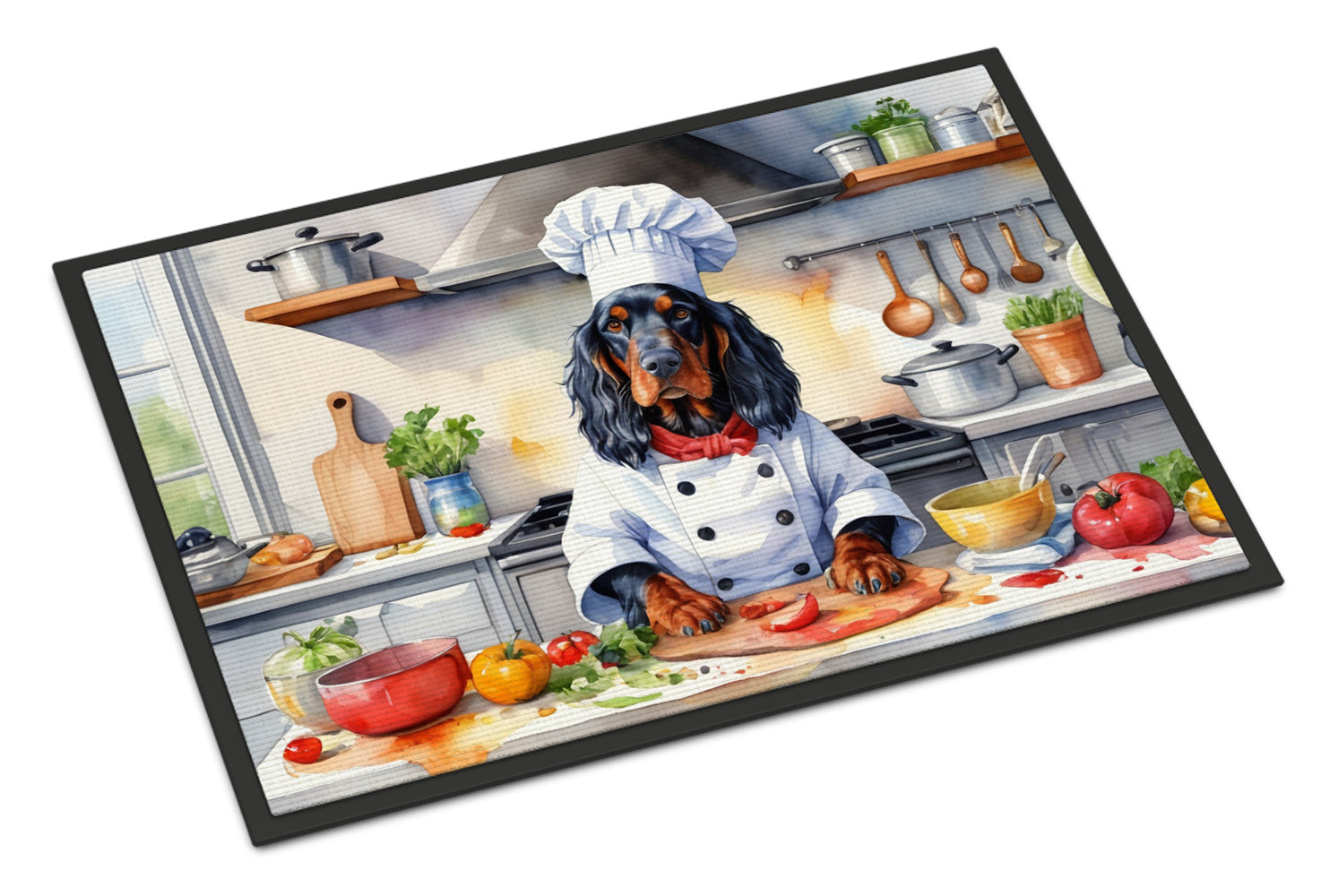 Gordon Setter The Chef Doormat Indoor Outdoor 24H X 36W Front Door Mat Rugs for Entryway, Non Slip Washable Low Pile,