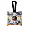 Gordon Setter The Chef Hanging Square Fabric Ornament 3.5 × 3.5 Decorative Door-Knob & Tree Hanger, Soft Fabric
