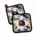 Gordon Setter The Chef Pot Holder Set of 2 Heat Resistant Quilted Hot Pads 7.5 x 7.5 Inch, Insulated Kitchen Trivets for Cooking & Baking