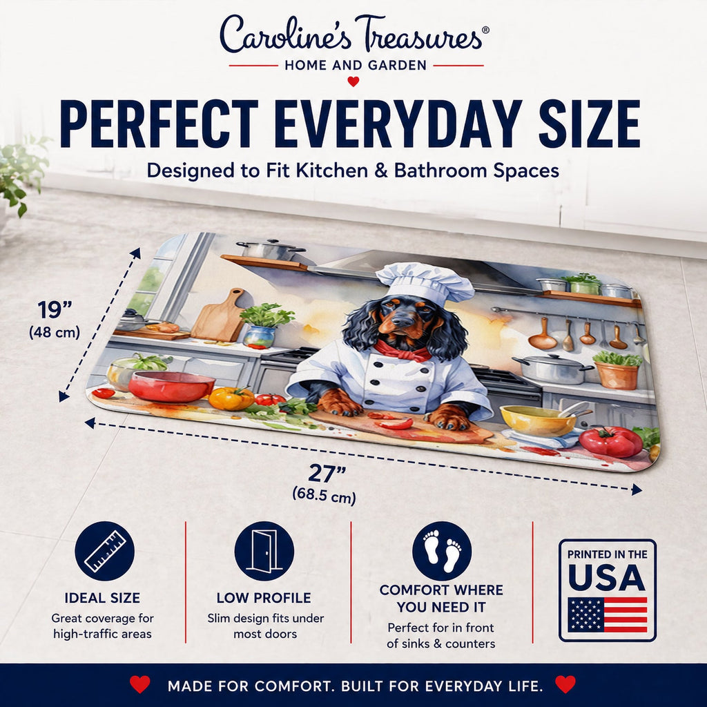Gordon Setter The Chef Memory Foam Kitchen Mat Machine Washable Anti-Fatigue Cushion Comfort Bath or Kitchen Rug
