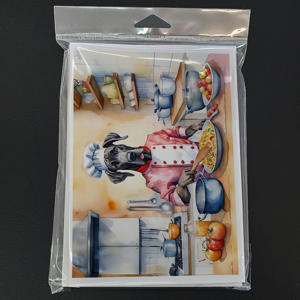 Great Dane The Chef Greeting Cards Pack of 8 Blank Cards with Envelopes Whimsical A7 Size 5x7