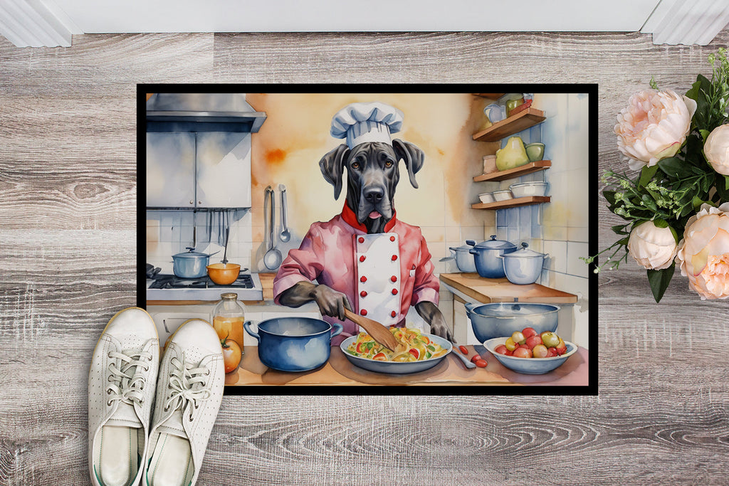 Great Dane The Chef Doormat Indoor Outdoor 24H X 36W Front Door Mat Rugs for Entryway, Non Slip Washable Low Pile,