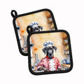Great Dane The Chef Pot Holder Set of 2 Heat Resistant Quilted Hot Pads 7.5 x 7.5 Inch, Insulated Kitchen Trivets for Cooking & Baking