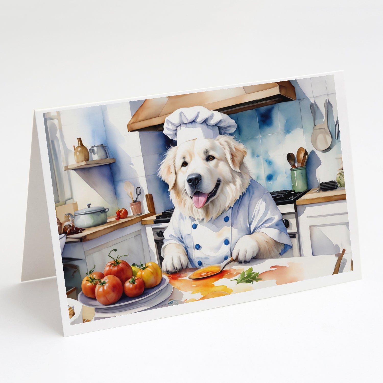 Great Pyrenees The Chef Greeting Cards Pack of 8 Blank Cards with Envelopes Whimsical A7 Size 5x7
