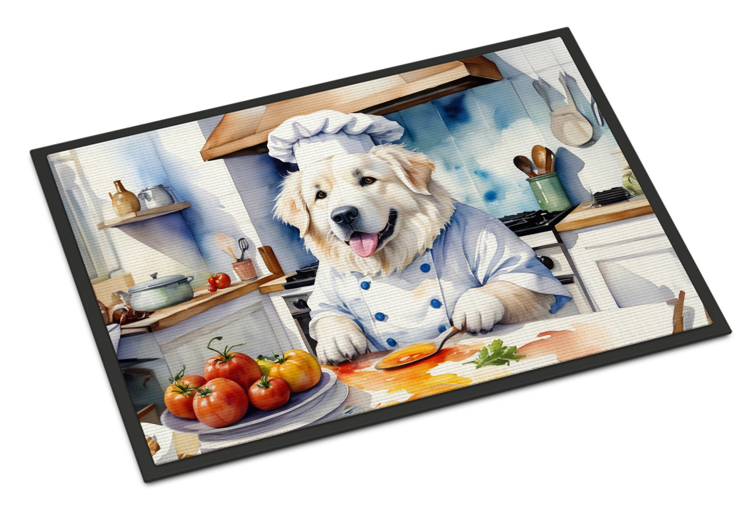 Great Pyrenees The Chef Doormat Indoor Outdoor 24H X 36W Front Door Mat Rugs for Entryway, Non Slip Washable Low Pile,