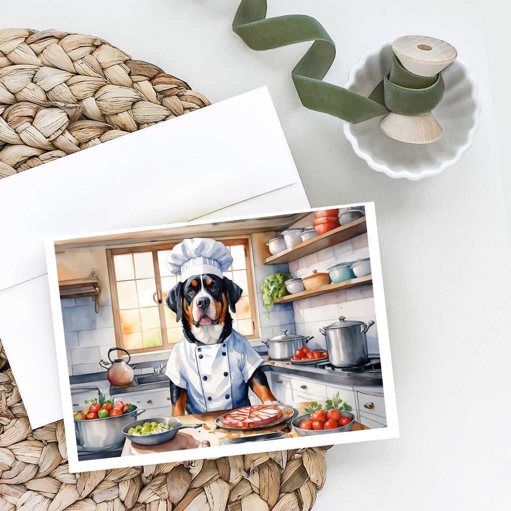 Greater Swiss Mountain Dog The Chef Greeting Cards Pack of 8 Blank Cards with Envelopes Whimsical A7 Size 5x7