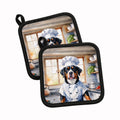 Greater Swiss Mountain Dog The Chef Pot Holder Set of 2 Heat Resistant Quilted Hot Pads 7.5 x 7.5 Inch, Insulated Kitchen Trivets for Cooking & Baking