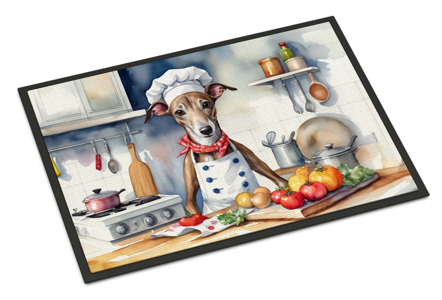 Greyhound The Chef Doormat Indoor Outdoor 24H X 36W Front Door Mat Rugs for Entryway, Non Slip Washable Low Pile,