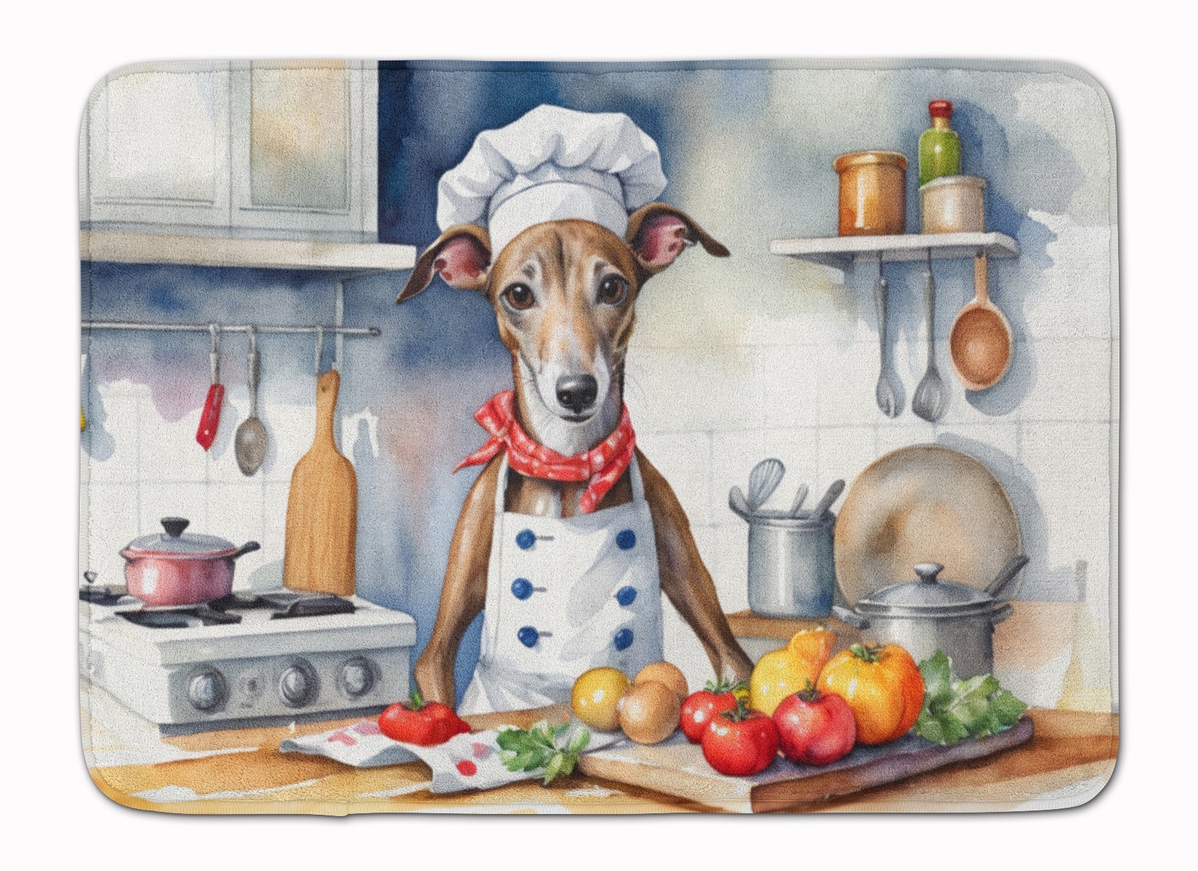 Greyhound The Chef Memory Foam Kitchen Mat Machine Washable Anti-Fatigue Cushion Comfort Bath or Kitchen Rug