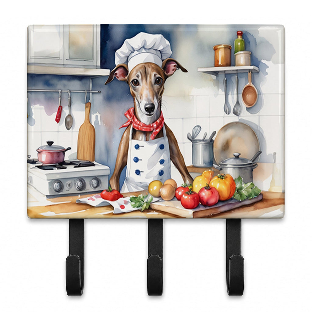 Greyhound The Chef Leash or Key Holder Wall Hooks, Coat Rack Wall Mount, for Hanging Keys, Towels, Aprons, Leashes