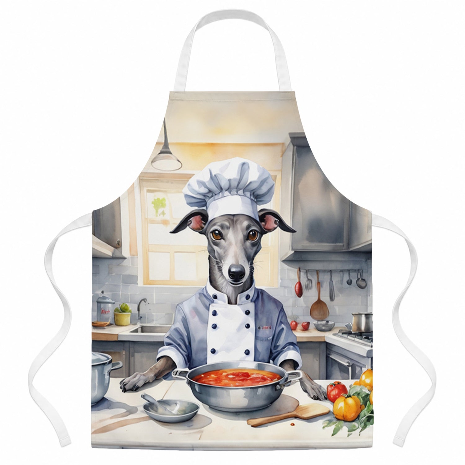 Greyhound The Chef Apron Cooking Kitchen Server Baking Crafts Gardening for Adult Women Men, Unisex, Large, Multicolor