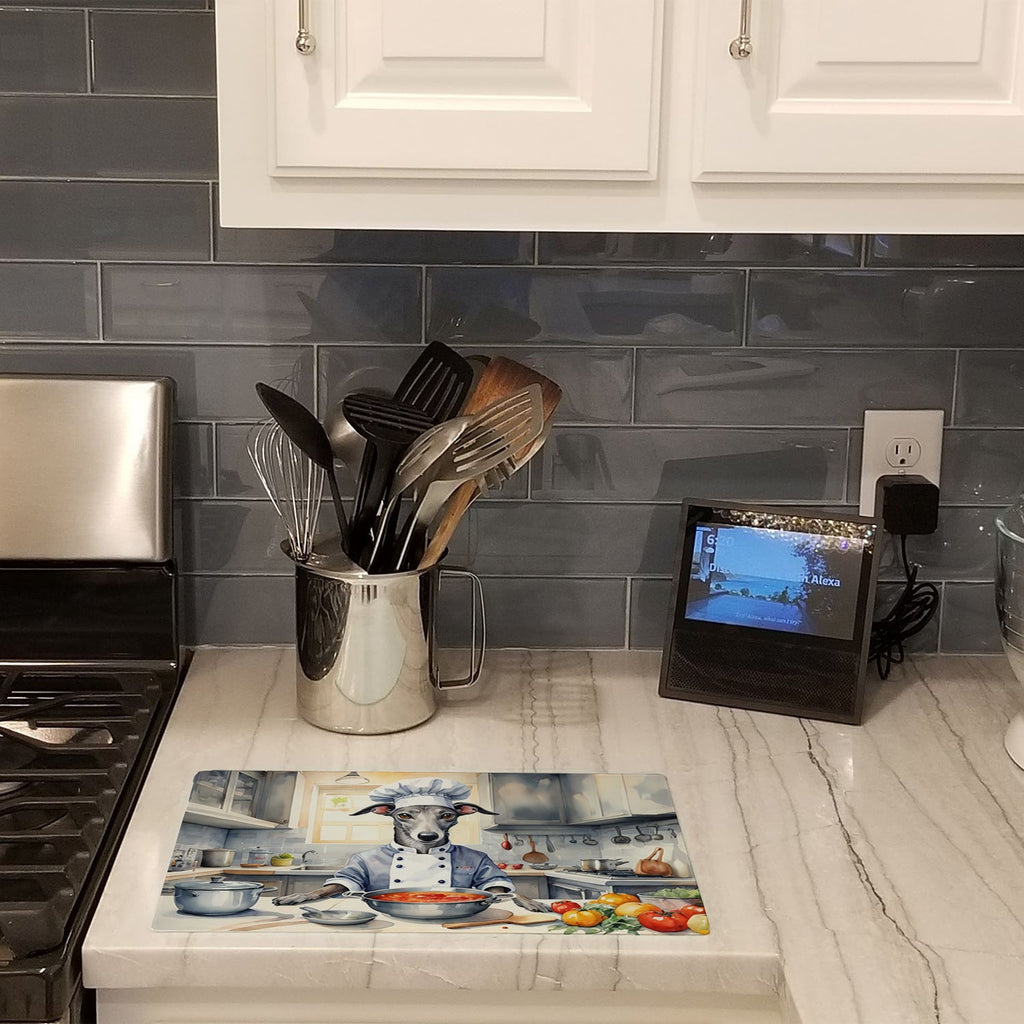 Greyhound The Chef Cutting Board Tempered Glass Kitchen Cutting Surface, Heat Resistant Chopping, Non-Slip Feet, Food Prep & Serving