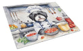Havanese The Chef Cutting Board Tempered Glass Kitchen Cutting Surface, Heat Resistant Chopping, Non-Slip Feet, Food Prep & Serving
