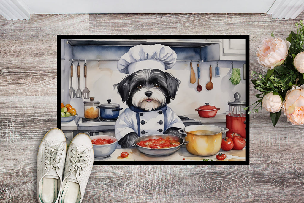 Havanese The Chef Doormat Indoor Outdoor 18H X 27W Front Door Mat Rugs for Entryway, Non Slip Washable
