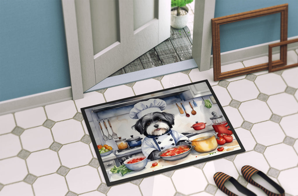Havanese The Chef Doormat Indoor Outdoor 18H X 27W Front Door Mat Rugs for Entryway, Non Slip Washable