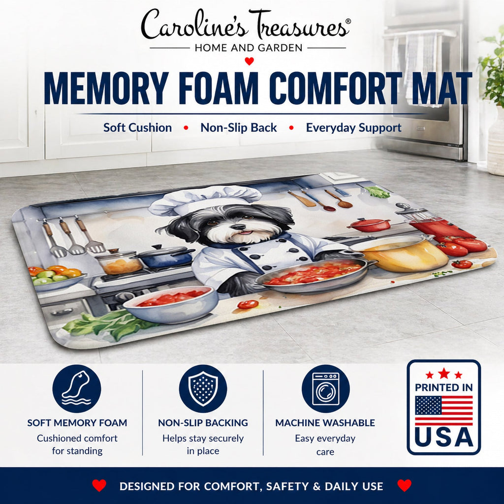 Havanese The Chef Memory Foam Kitchen Mat Machine Washable Anti-Fatigue Cushion Comfort Bath or Kitchen Rug
