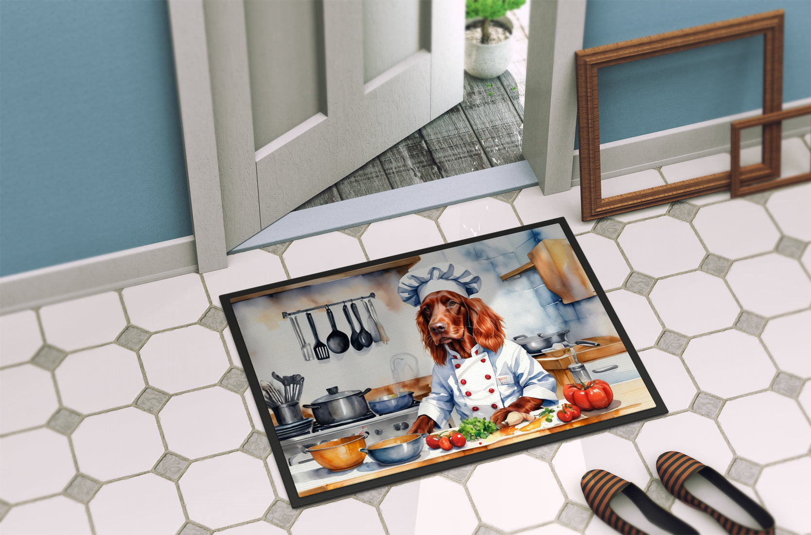 Irish Setter The Chef Doormat Indoor Outdoor 18H X 27W Front Door Mat Rugs for Entryway, Non Slip Washable