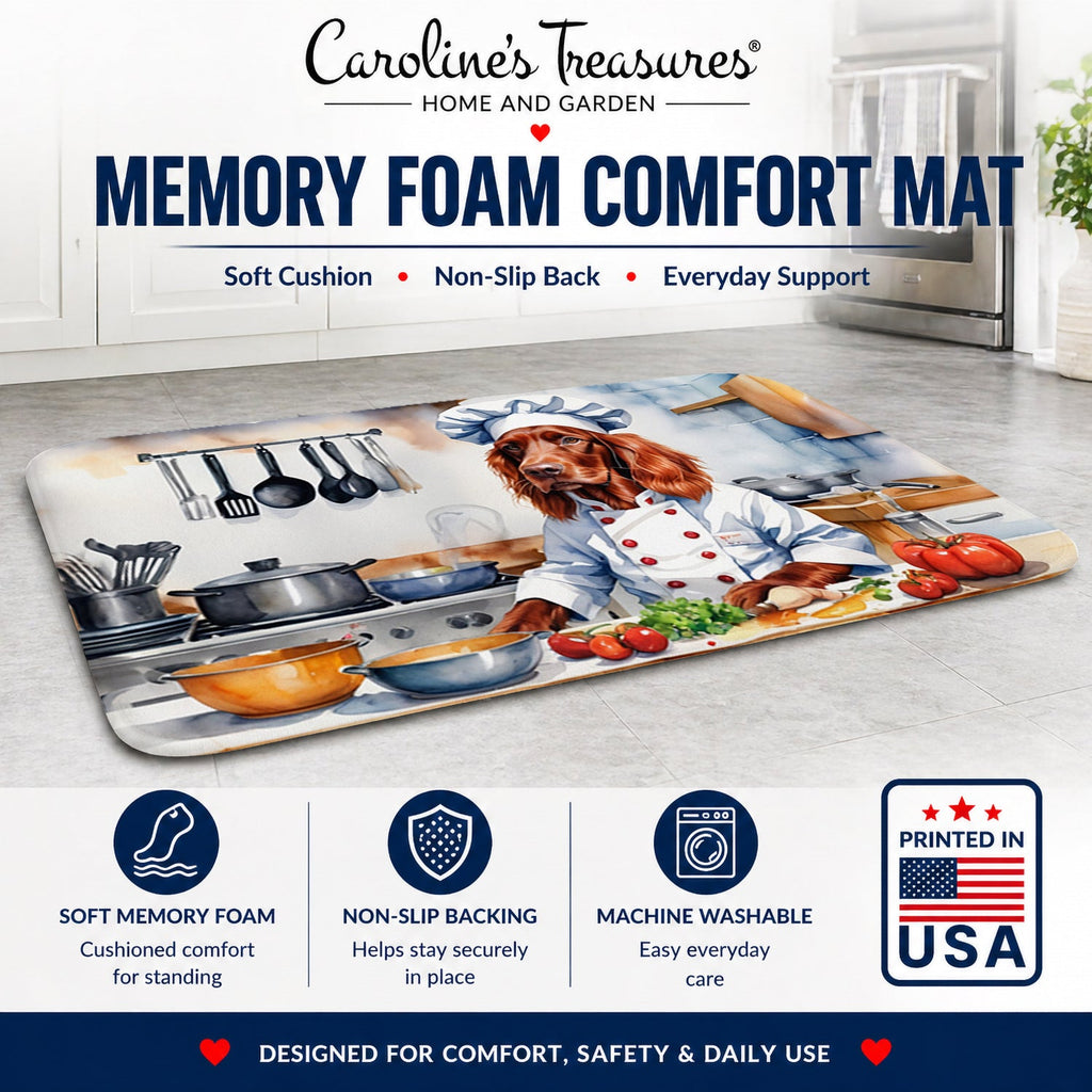 Irish Setter The Chef Memory Foam Kitchen Mat Machine Washable Anti-Fatigue Cushion Comfort Bath or Kitchen Rug
