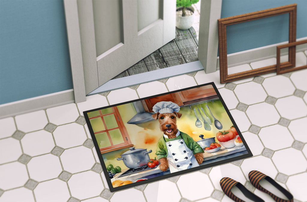 Irish Terrier The Chef Doormat Indoor Outdoor 24H X 36W Front Door Mat Rugs for Entryway, Non Slip Washable Low Pile,
