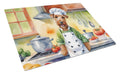 Irish Terrier The Chef Cutting Board Tempered Glass Kitchen Cutting Surface, Heat Resistant Chopping, Non-Slip Feet, Food Prep & Serving