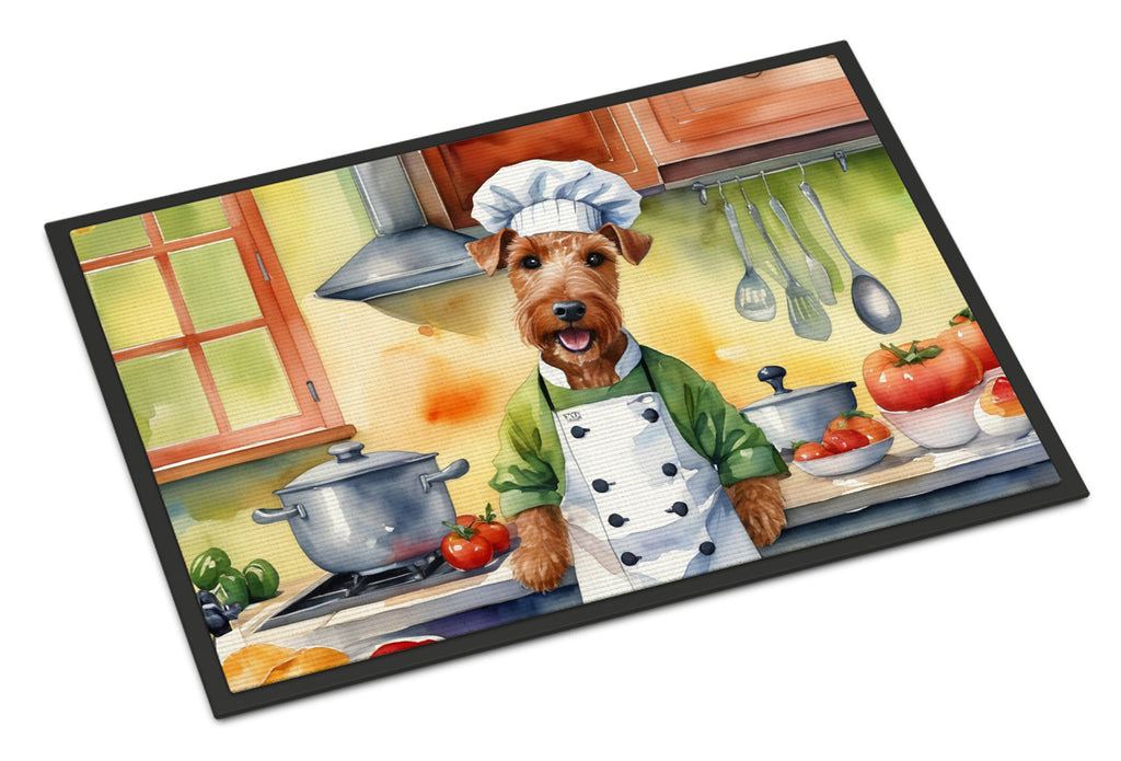 Irish Terrier The Chef Doormat Indoor Outdoor 18H X 27W Front Door Mat Rugs for Entryway, Non Slip Washable