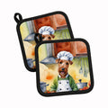 Irish Terrier The Chef Pot Holder Set of 2 Heat Resistant Quilted Hot Pads 7.5 x 7.5 Inch, Insulated Kitchen Trivets for Cooking & Baking
