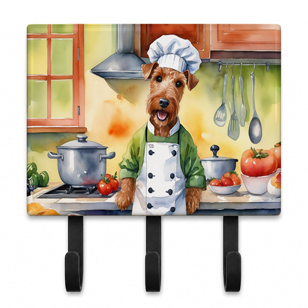 Irish Terrier The Chef Leash or Key Holder Wall Hooks, Coat Rack Wall Mount, for Hanging Keys, Towels, Aprons, Leashes
