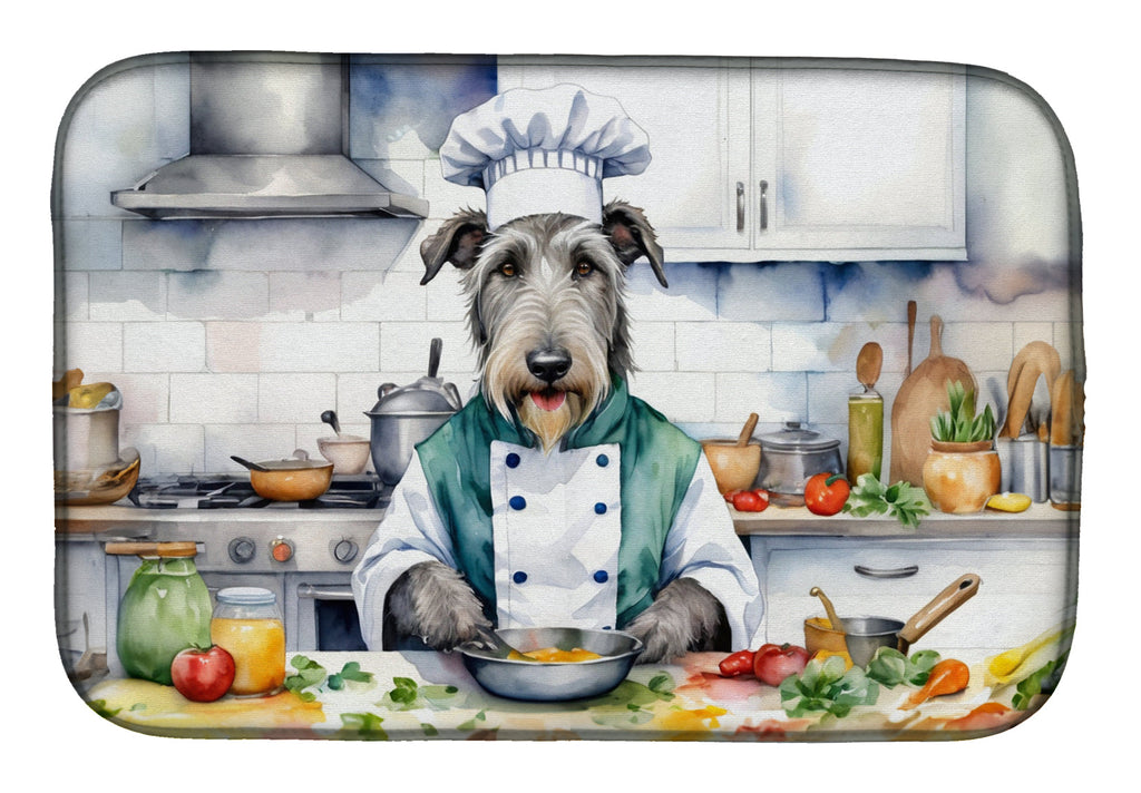 Irish Wolfhound The Chef Dish Drying Mat Absorbent Dish Drying Mat Pad for Kitchen Counter Dish Drainer Mat for Countertop, 14 x 21", Multicolor