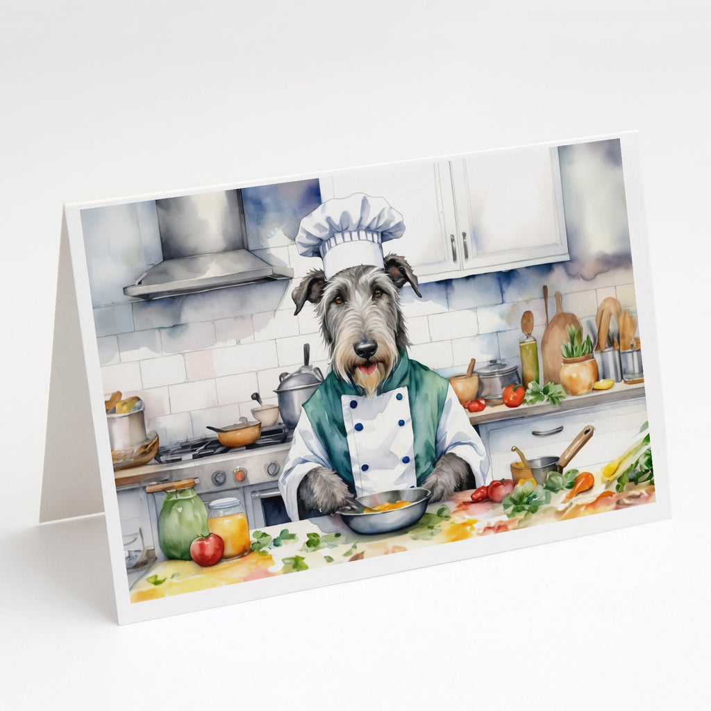 Irish Wolfhound The Chef Greeting Cards Pack of 8 Blank Cards with Envelopes Whimsical A7 Size 5x7