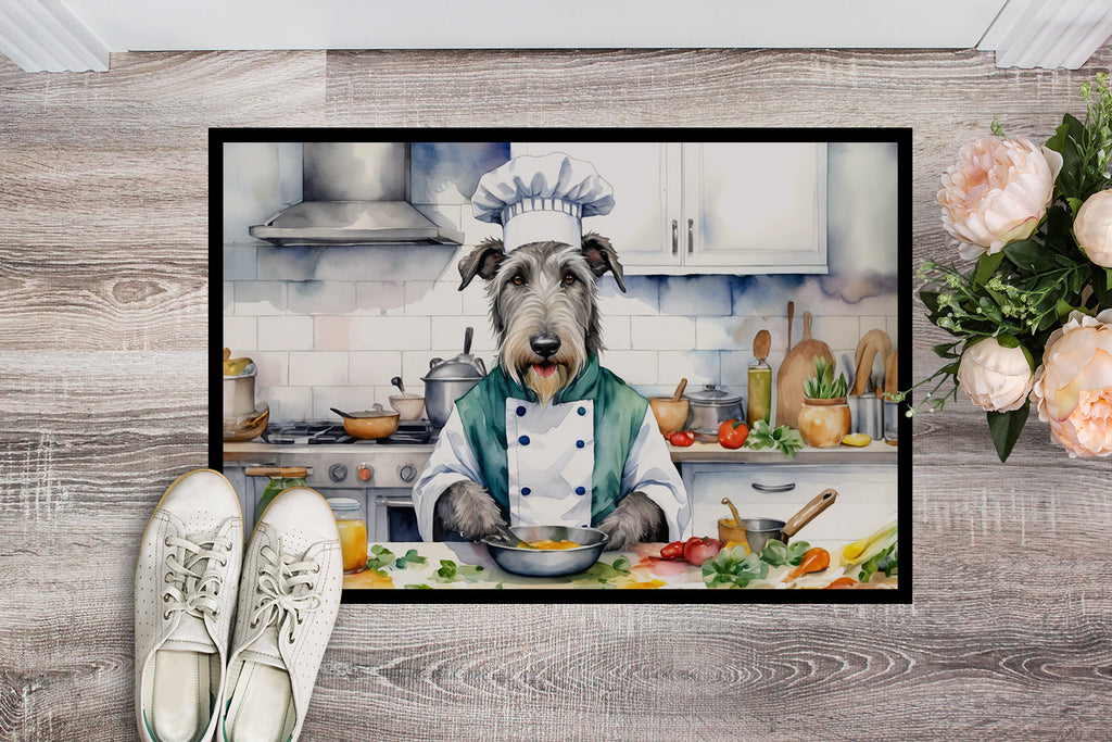 Irish Wolfhound The Chef Doormat Indoor Outdoor 24H X 36W Front Door Mat Rugs for Entryway, Non Slip Washable Low Pile,
