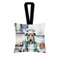 Irish Wolfhound The Chef Hanging Square Fabric Ornament 3.5 × 3.5 Decorative Door-Knob & Tree Hanger, Soft Fabric