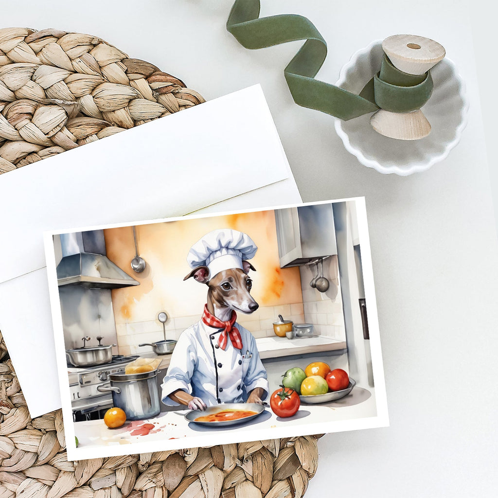 Italian Greyhound The Chef Greeting Cards Pack of 8 Blank Cards with Envelopes Whimsical A7 Size 5x7