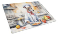 Italian Greyhound The Chef Cutting Board Tempered Glass Kitchen Cutting Surface, Heat Resistant Chopping, Non-Slip Feet, Food Prep & Serving