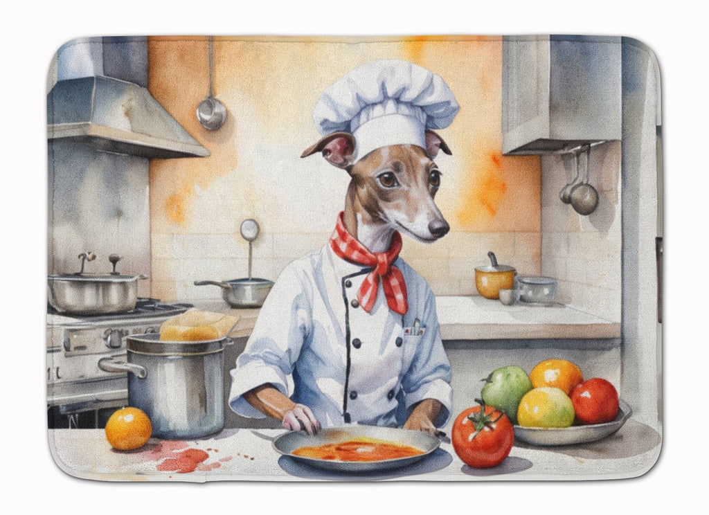 Italian Greyhound The Chef Memory Foam Kitchen Mat Machine Washable Anti-Fatigue Cushion Comfort Bath or Kitchen Rug