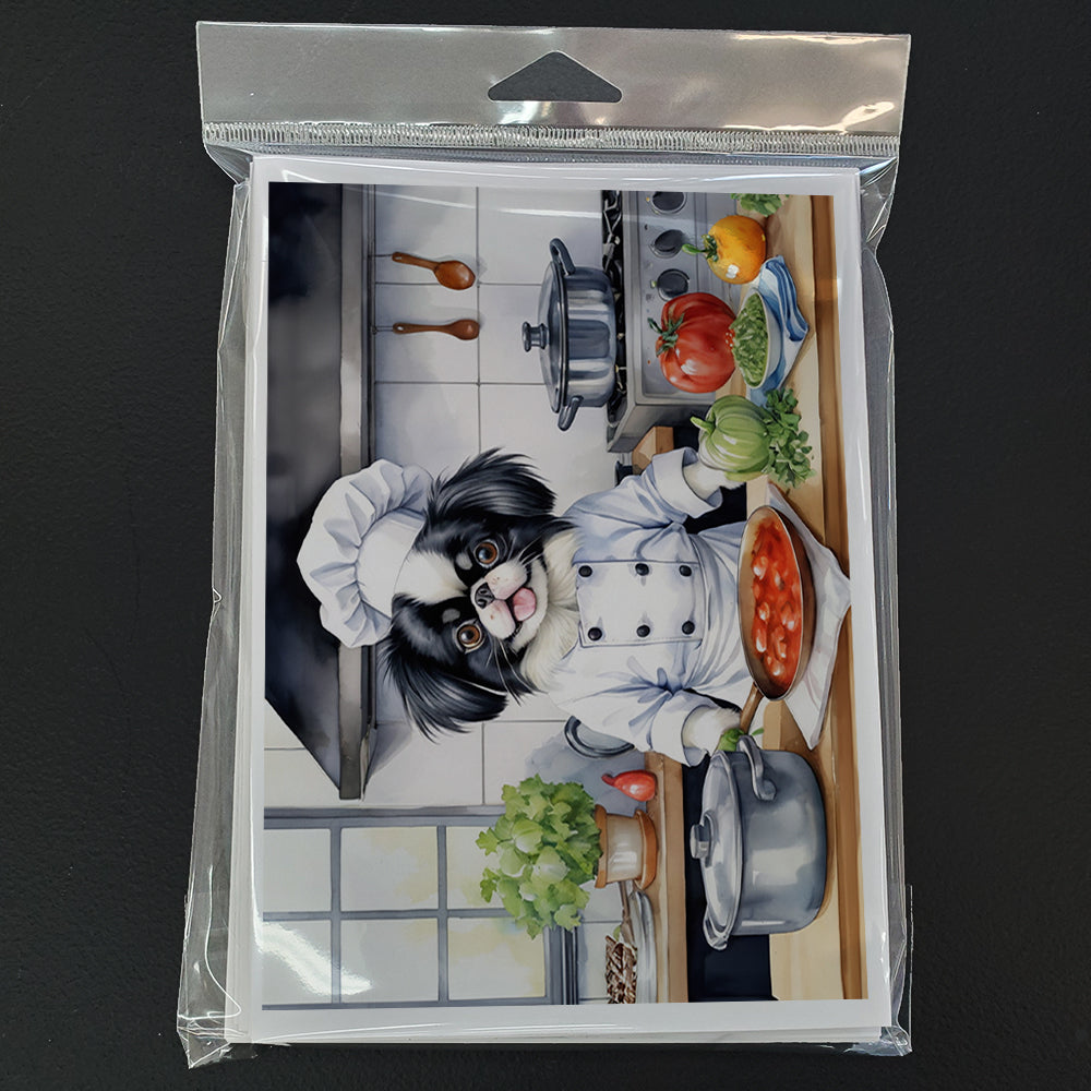 Japanese Chin The Chef Greeting Cards Pack of 8 Blank Cards with Envelopes Whimsical A7 Size 5x7