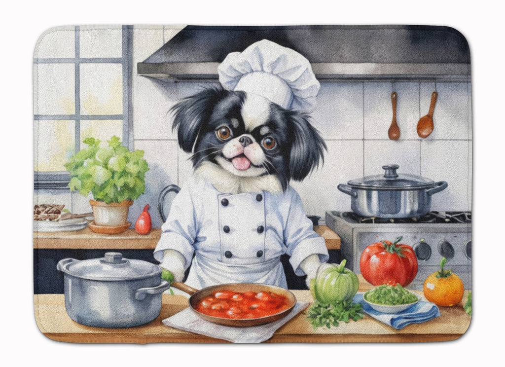 Japanese Chin The Chef Memory Foam Kitchen Mat Machine Washable Anti-Fatigue Cushion Comfort Bath or Kitchen Rug