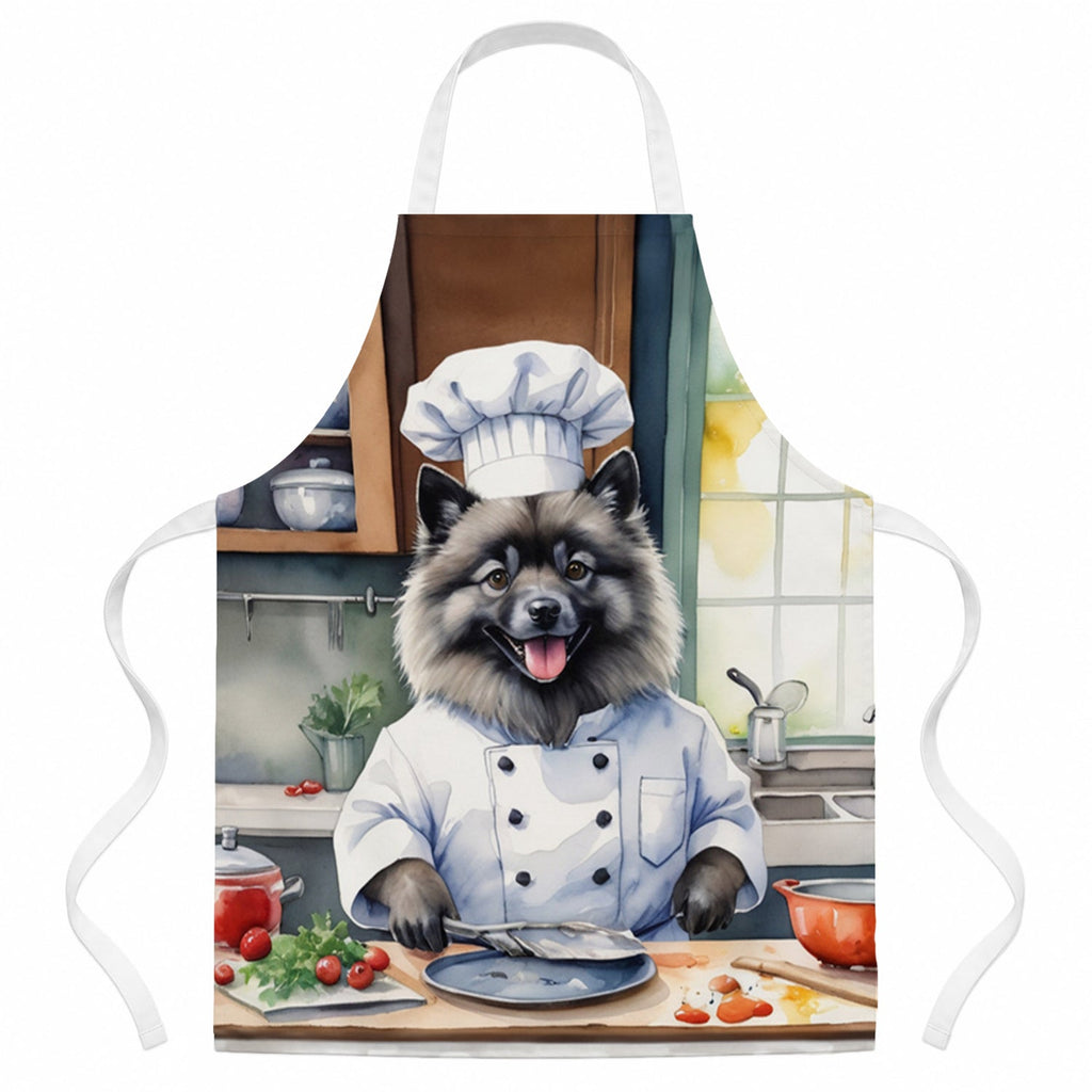 Keeshond The Chef Apron Cooking Kitchen Server Baking Crafts Gardening for Adult Women Men, Unisex, Large, Multicolor