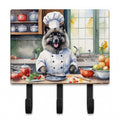 Keeshond The Chef Leash or Key Holder Wall Hooks, Coat Rack Wall Mount, for Hanging Keys, Towels, Aprons, Leashes
