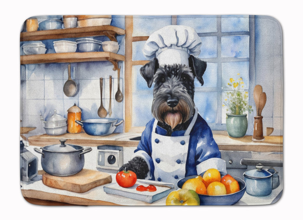 Kerry Blue Terrier The Chef Memory Foam Kitchen Mat Machine Washable Anti-Fatigue Cushion Comfort Bath or Kitchen Rug