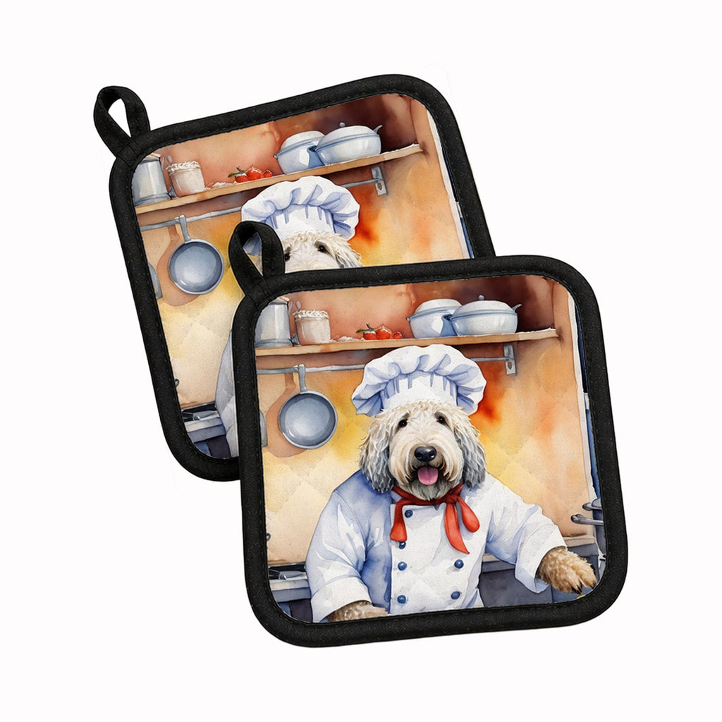 Komondor The Chef Pot Holder Set of 2 Heat Resistant Quilted Hot Pads 7.5 x 7.5 Inch, Insulated Kitchen Trivets for Cooking & Baking