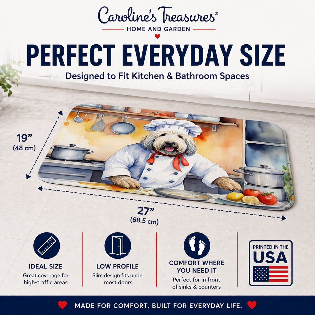 Komondor The Chef Memory Foam Kitchen Mat Machine Washable Anti-Fatigue Cushion Comfort Bath or Kitchen Rug
