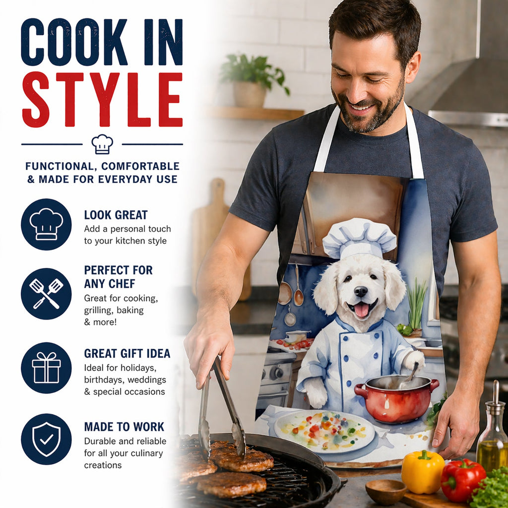 Kuvasz The Chef Apron Cooking Kitchen Server Baking Crafts Gardening for Adult Women Men, Unisex, Large, Multicolor