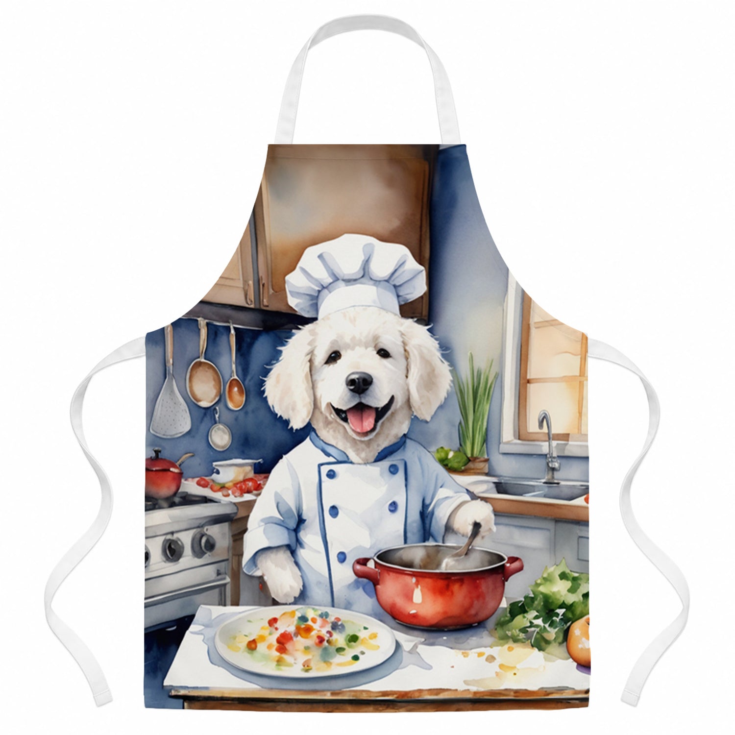 Kuvasz The Chef Apron Cooking Kitchen Server Baking Crafts Gardening for Adult Women Men, Unisex, Large, Multicolor