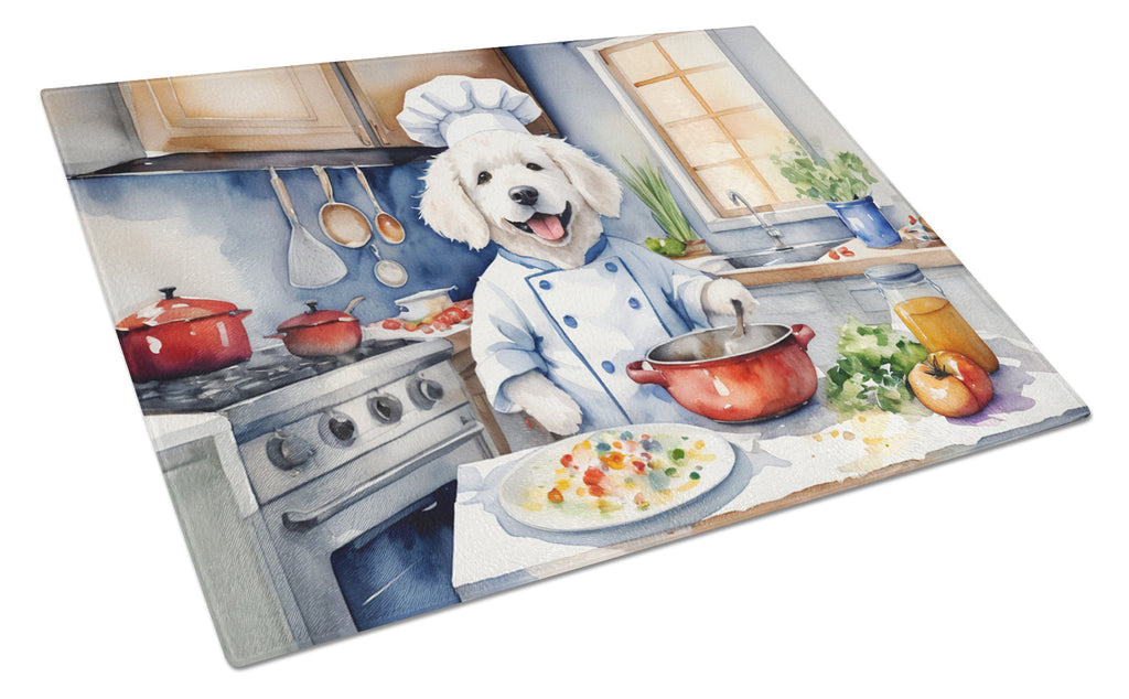Kuvasz The Chef Cutting Board Tempered Glass Kitchen Cutting Surface, Heat Resistant Chopping, Non-Slip Feet, Food Prep & Serving