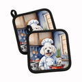 Kuvasz The Chef Pot Holder Set of 2 Heat Resistant Quilted Hot Pads 7.5 x 7.5 Inch, Insulated Kitchen Trivets for Cooking & Baking