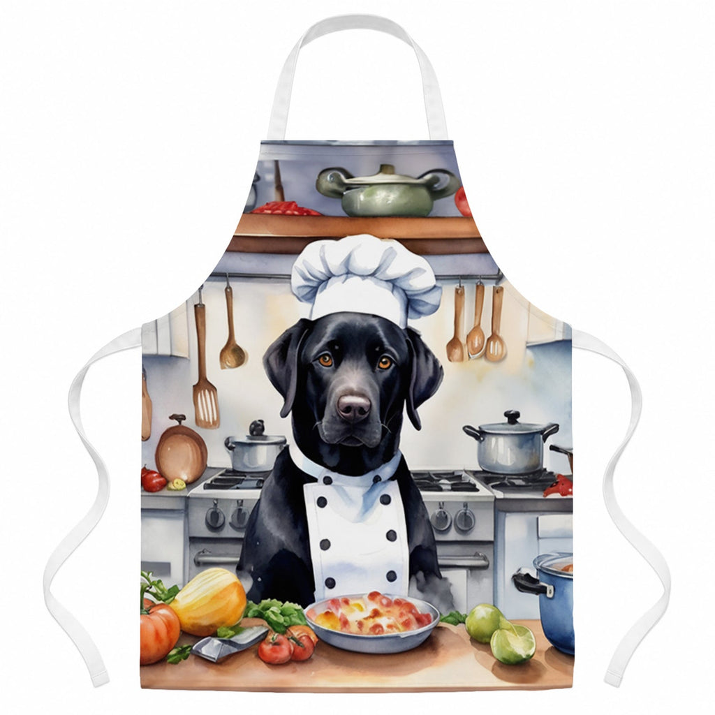 Black Labrador Retriever The Chef Apron Cooking Kitchen Server Baking Crafts Gardening for Adult Women Men, Unisex, Large, Multicolor