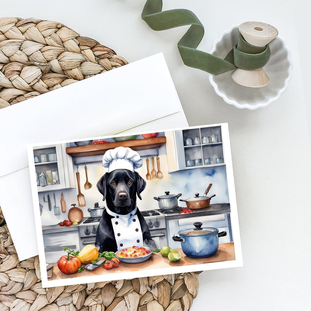 Black Labrador Retriever The Chef Greeting Cards Pack of 8 Blank Cards with Envelopes Whimsical A7 Size 5x7